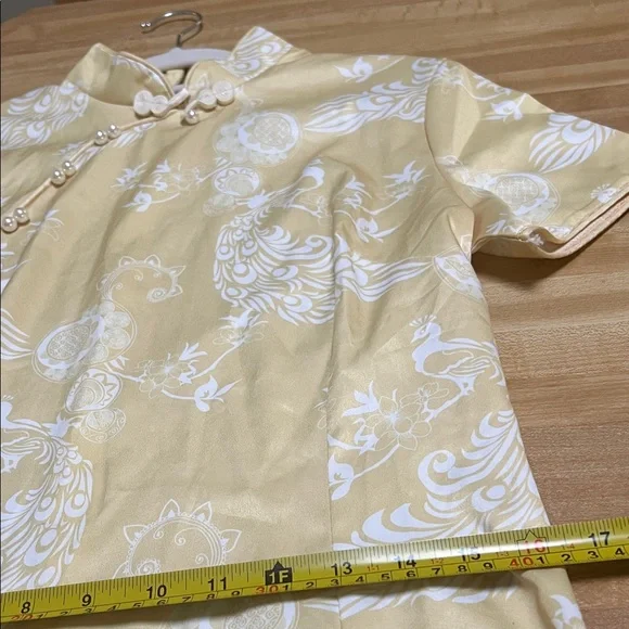 Peacock (M/L) Yellow Chinese Style Dress. Bring luck into New Year 2026 - Picture 5 of 14